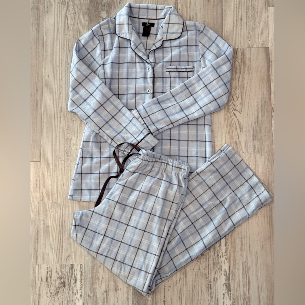 Aria Blue Plaid Pajama Set